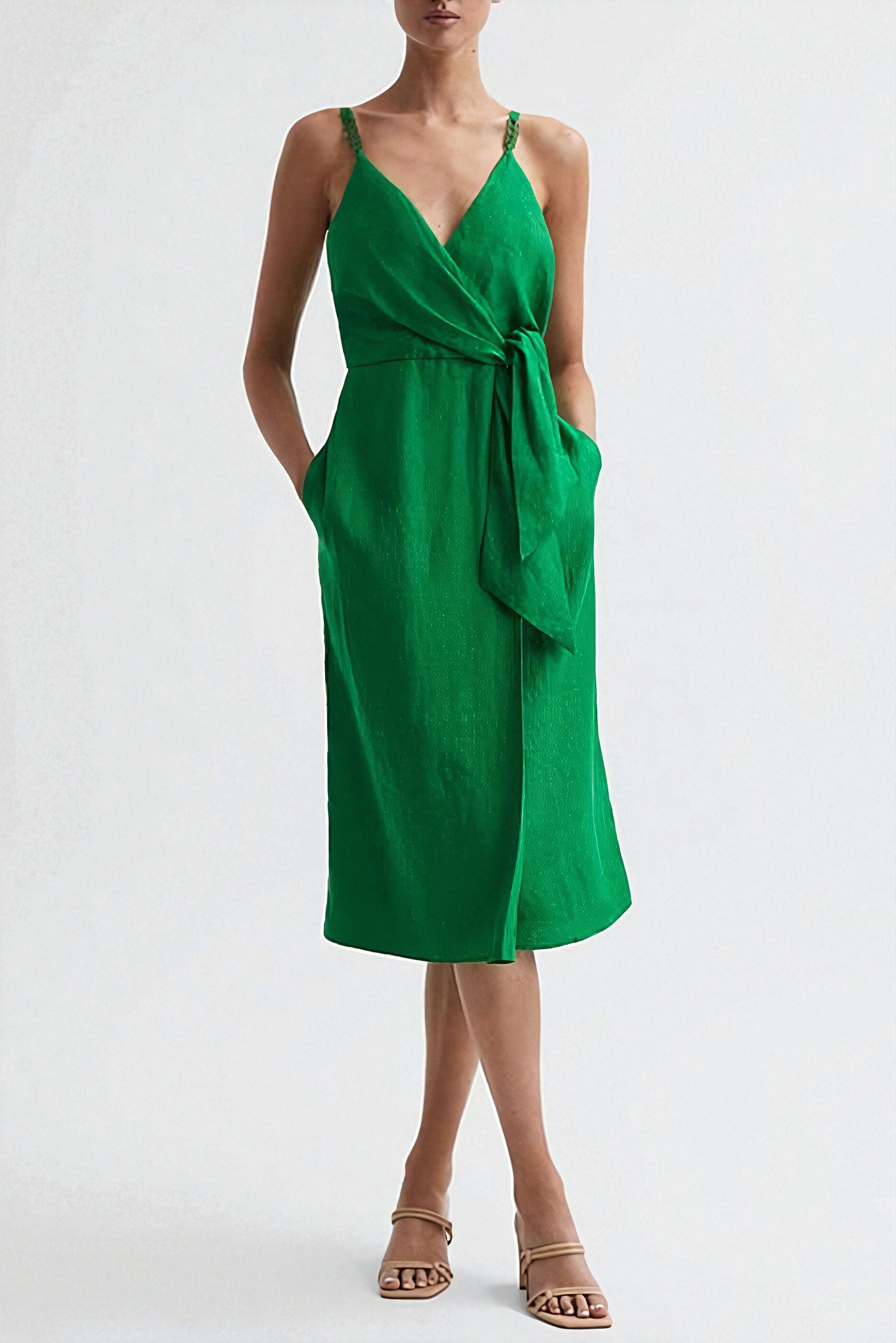 Esme Linen Dress in Green