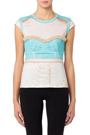 Inside Out Trompe-L'oeil Jersey T-Shirt in Blue