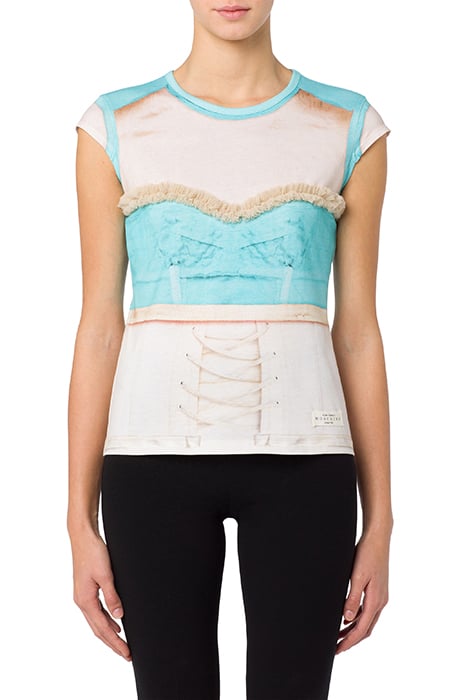 Inside Out Trompe-L'oeil Jersey T-Shirt in Blue