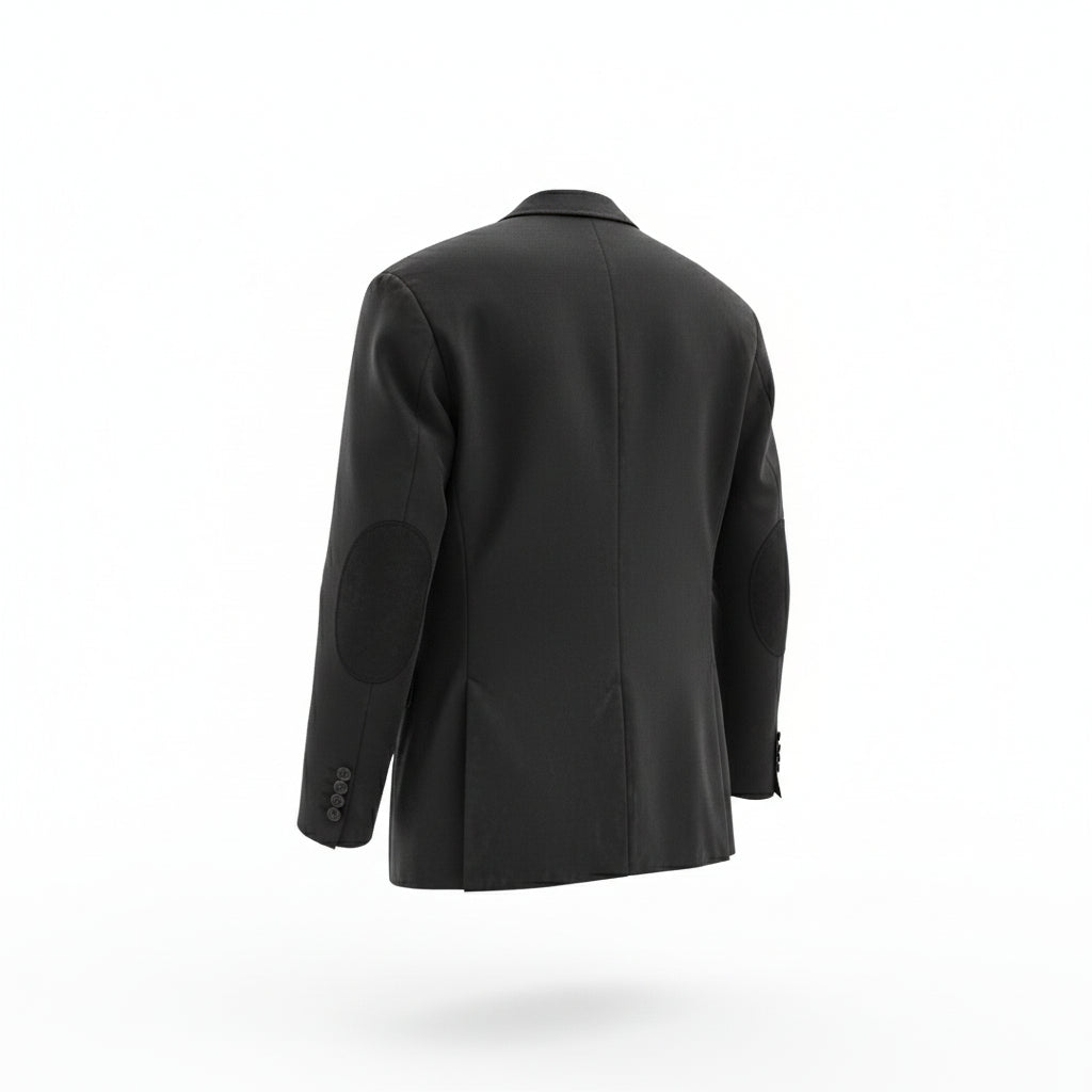 Lanvin Mens Black Blazer with Red Chevrons