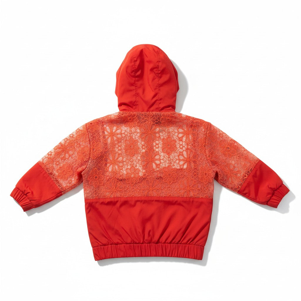 Stella McCartney Girls Red Lace Hooded Jacket