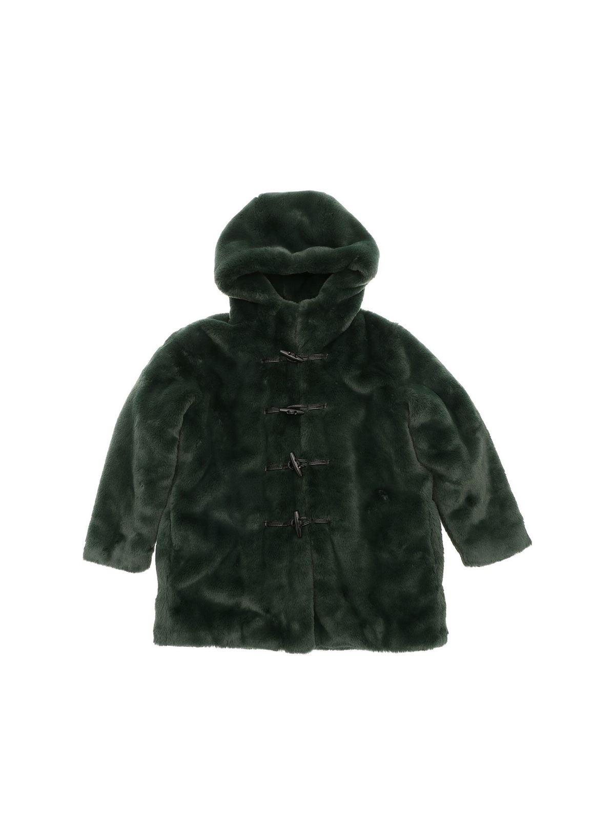 Stella McCartney Girls Green Faux Fur Coat