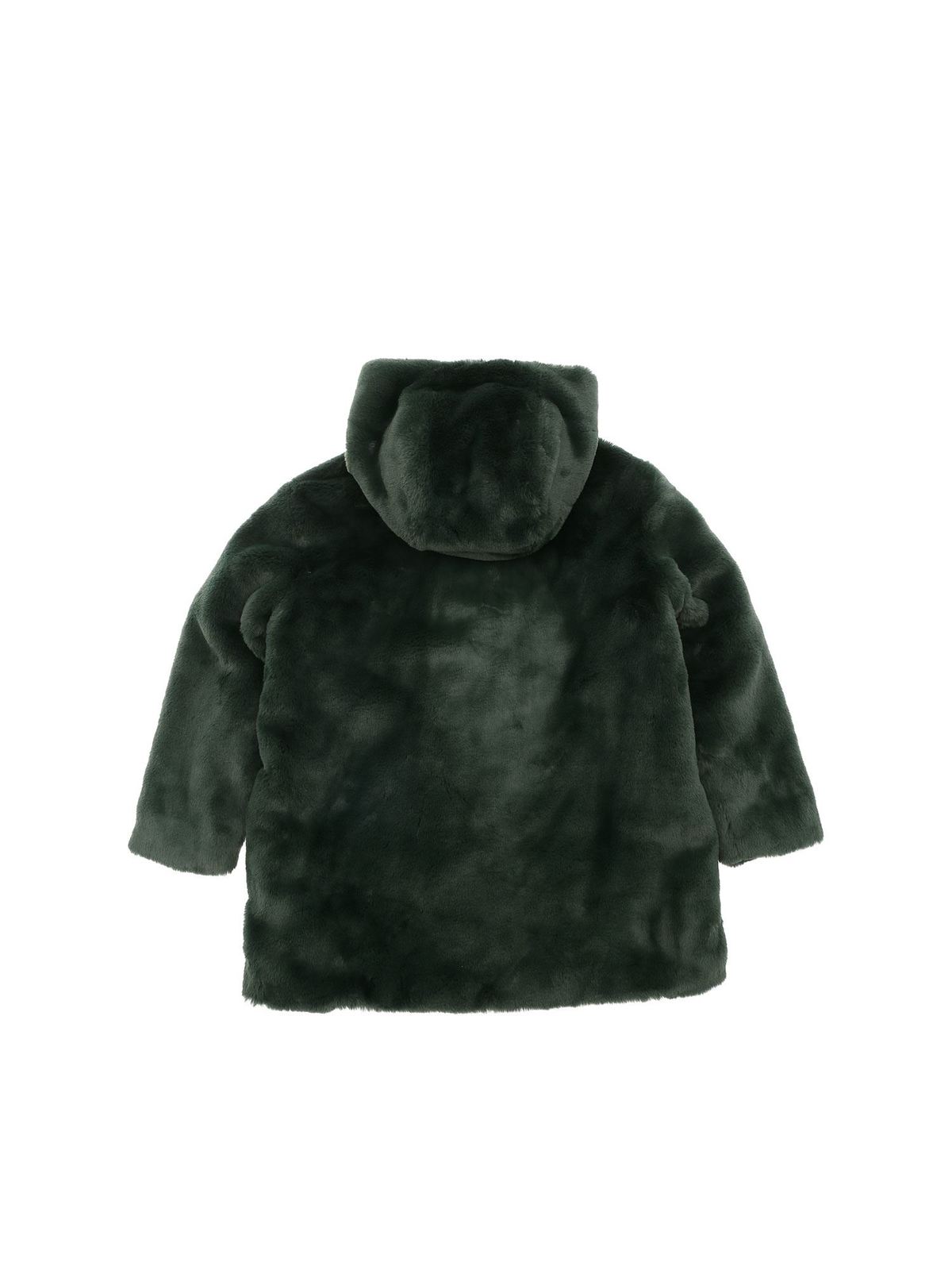 Stella McCartney Girls Green Faux Fur Coat
