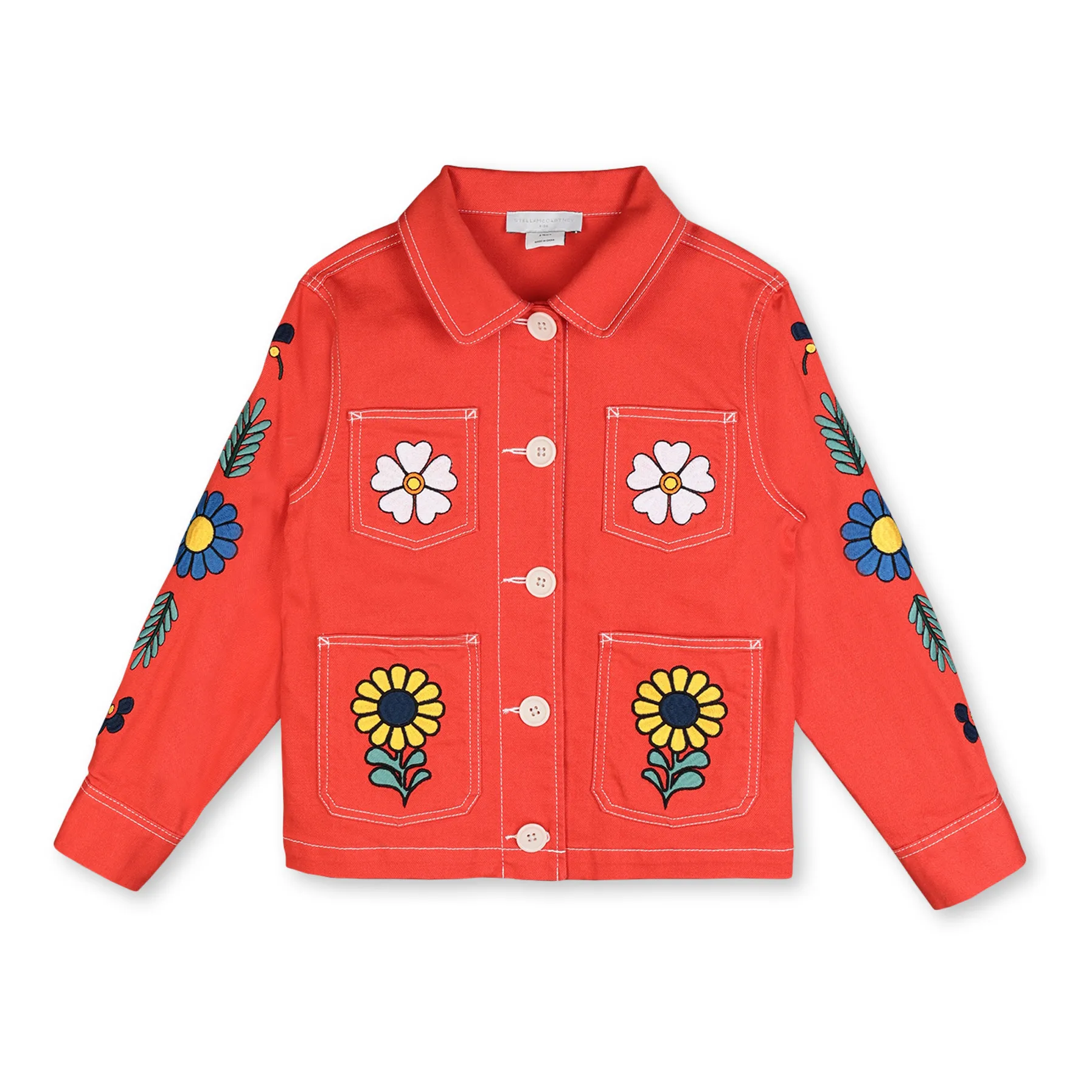 Stella McCartney Girls Denim Cowboy Jacket in Orange