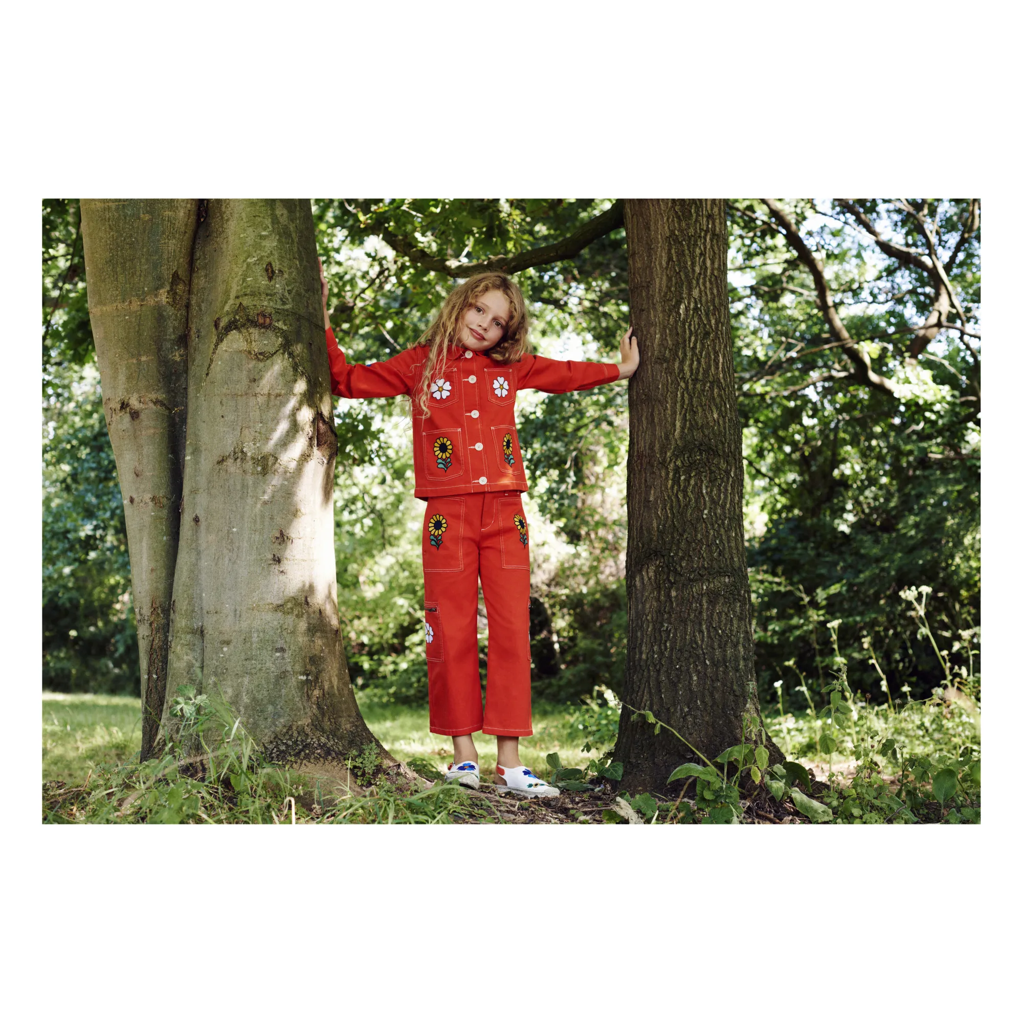 Stella McCartney Girls Denim Cowboy Jacket in Orange
