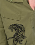 Maharishi Mens Yant Tiger Shorts Olive