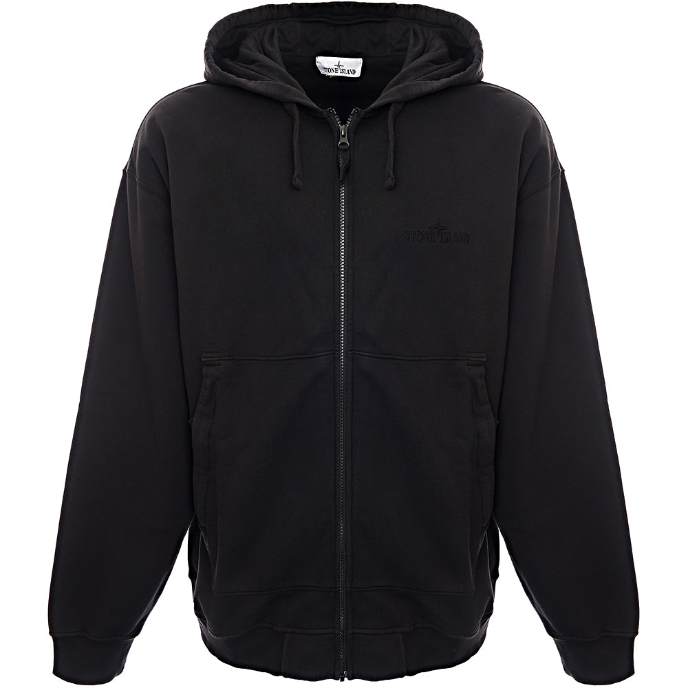 Stone Island Mens Zip Hoodie In Black