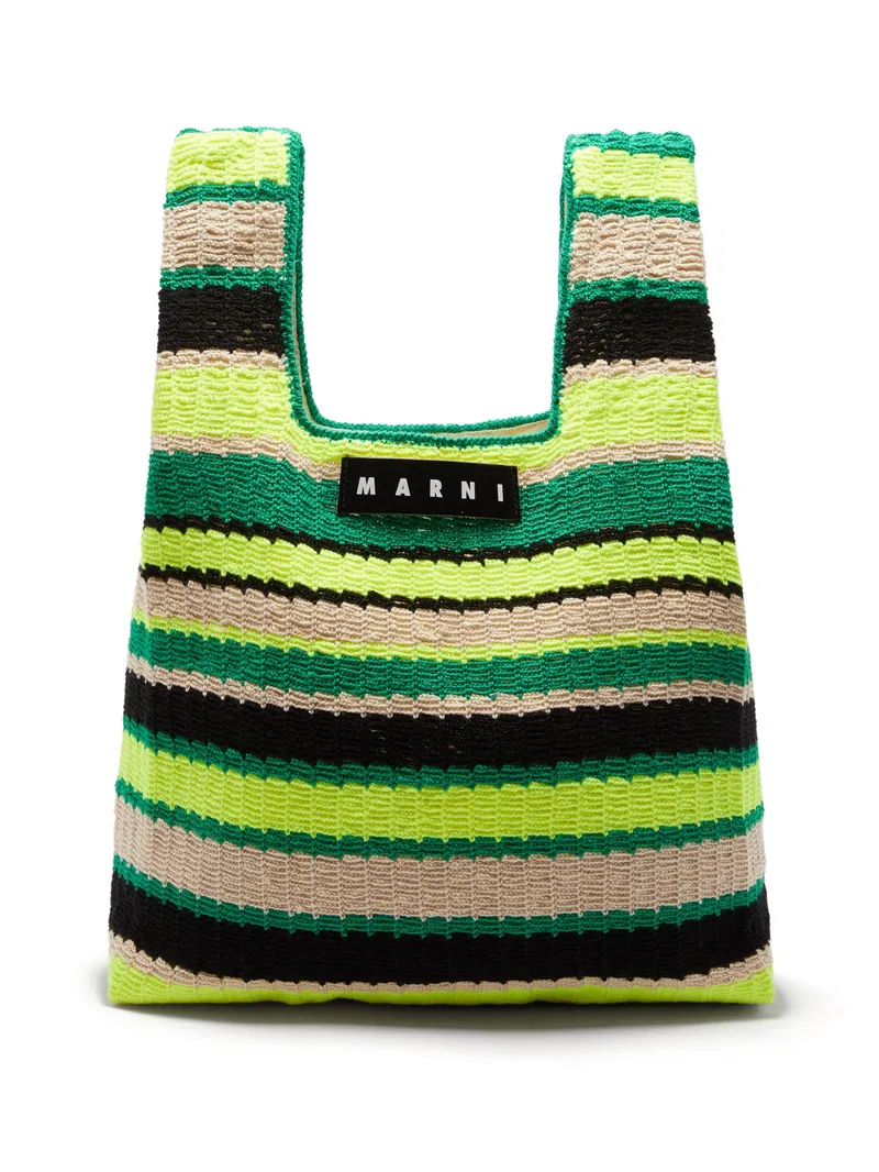 Marni Unisex Market Crochet Bag in Yellow & Green