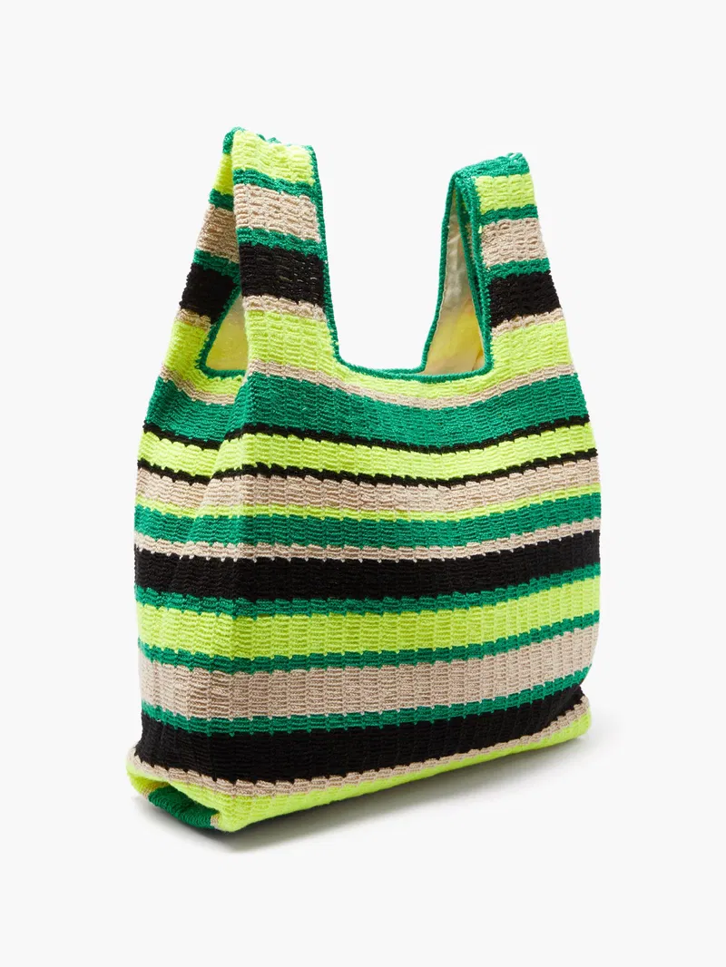 Marni Unisex Market Crochet Bag in Yellow & Green