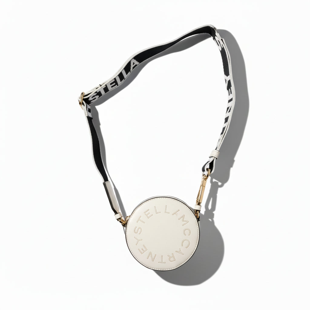 Stella McCartney Womens Mini Cream Stella Logo Shoulder Bag