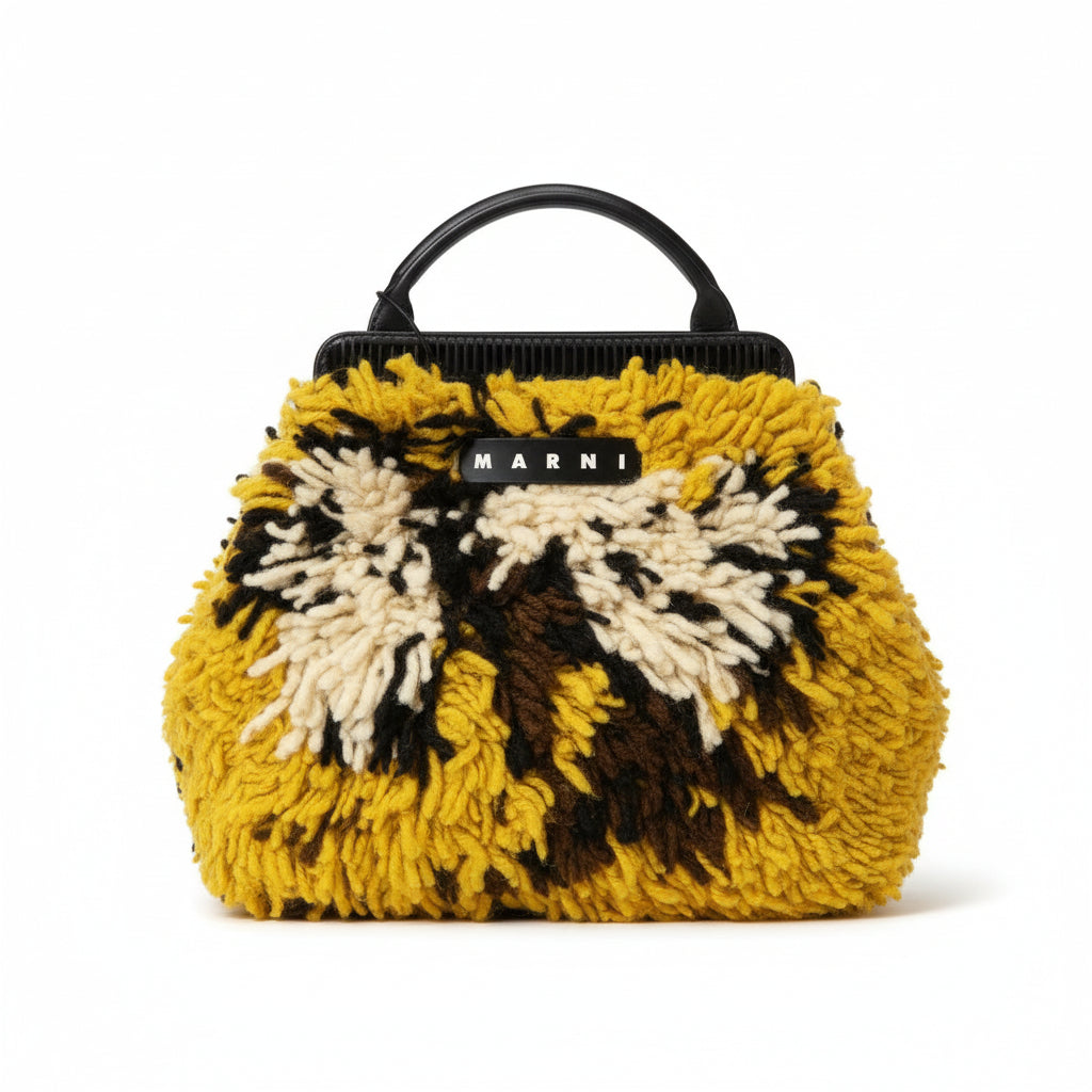 Marni Unisex Yellow & Black Market Bag