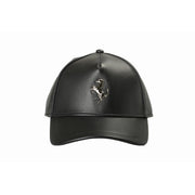 Ferrari Unisex Urban 100% Leather Cap in Black