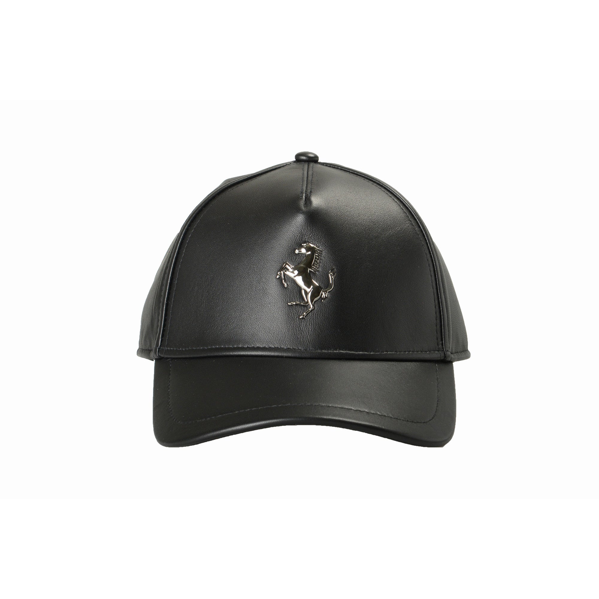 Ferrari Unisex Urban 100% Leather Cap in Black