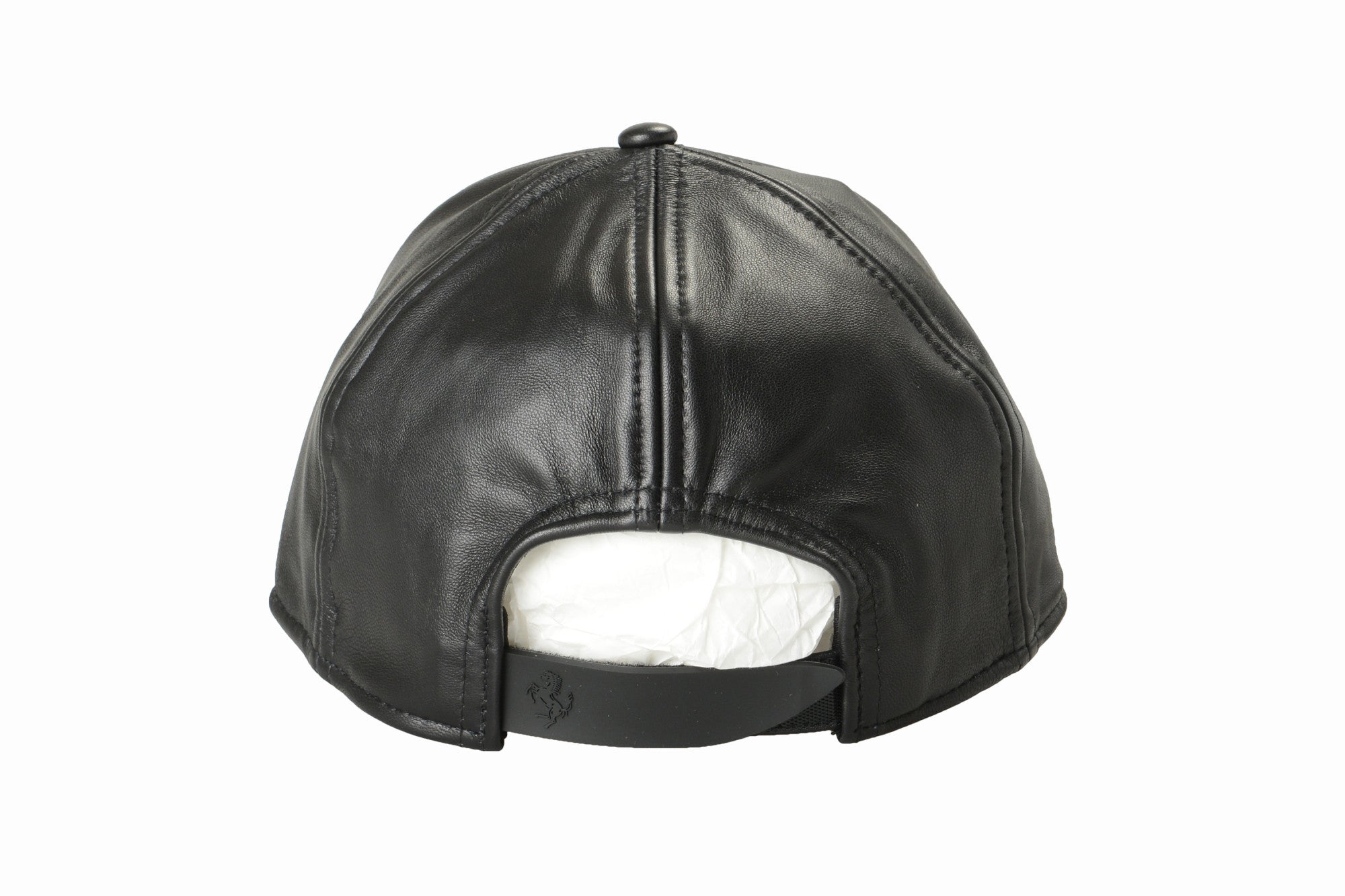 Ferrari Unisex Urban 100% Leather Cap in Black
