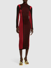 Ferrari Womens Long Sleeve Tech Jersey Midi Dress in Red