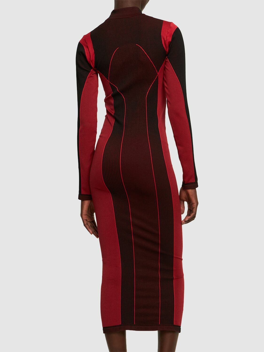 Ferrari Womens Long Sleeve Tech Jersey Midi Dress in Red