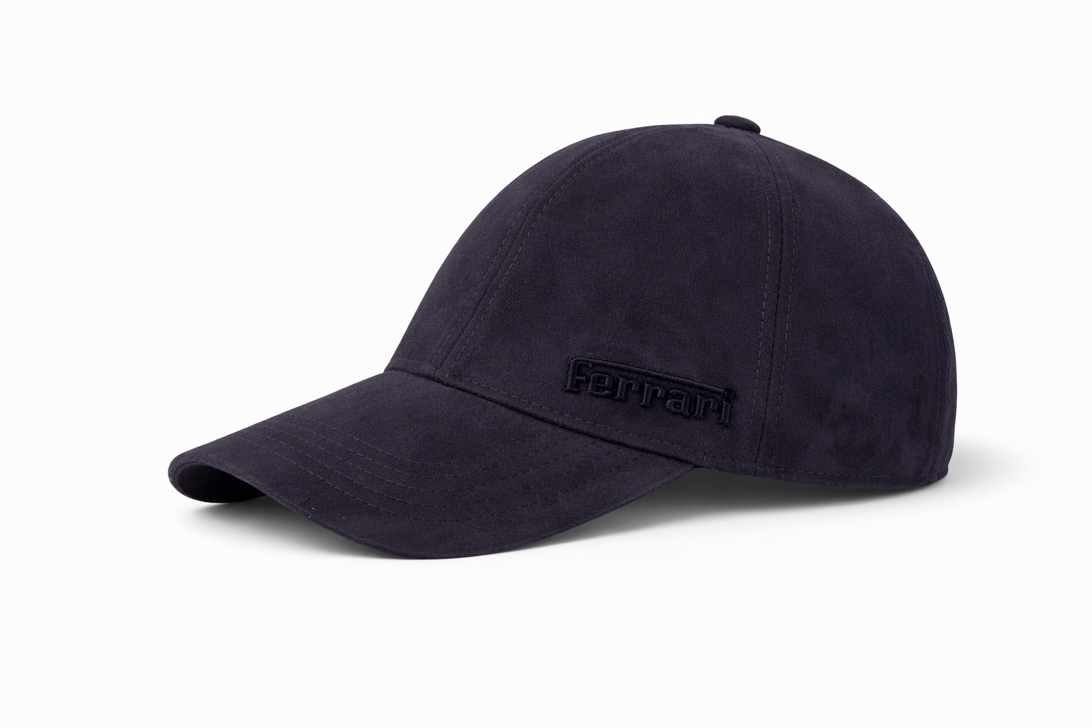 Ferrari Unisex 100% Leather Cap in Navy