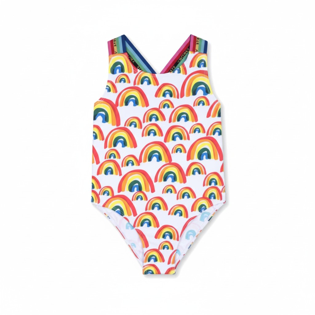 Stella McCartney Girls Rainbow Print Swimsuit
