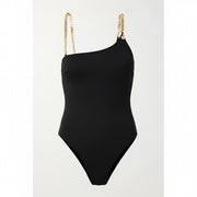 Stella McCartney Womens Falabella Chain-embellished Swimsuit In Black