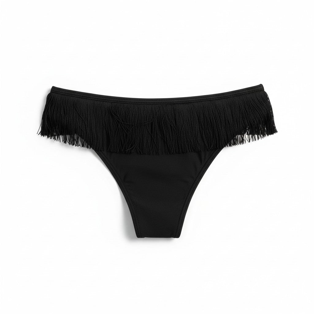 Stella McCartney Womens Fringed Bikini Brief in Black