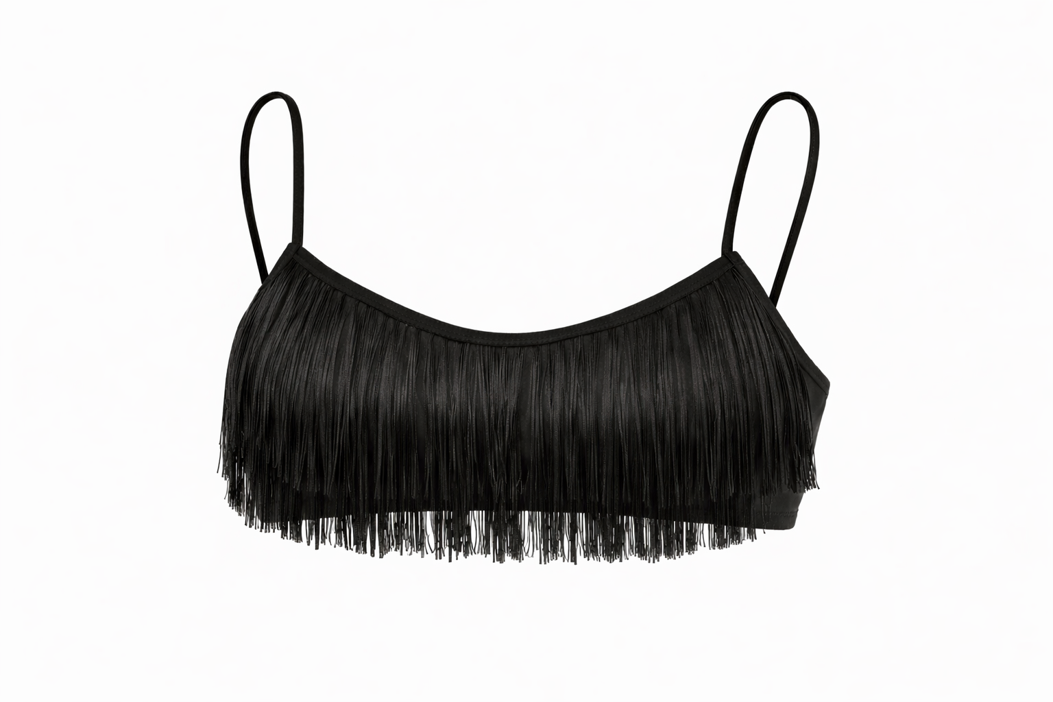 Stella McCartney Womens Fringe Brassiere Bikini Top in Black