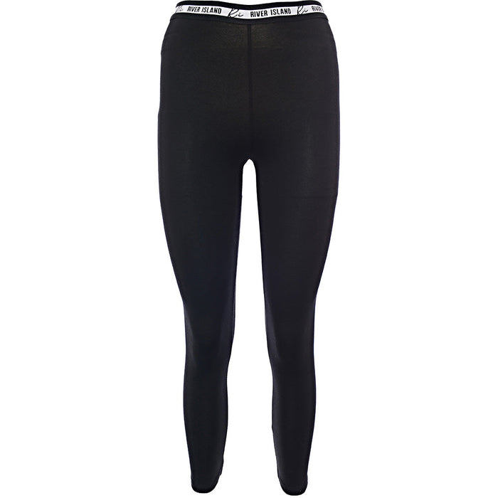 River Island Girls Black Waistband Leggings