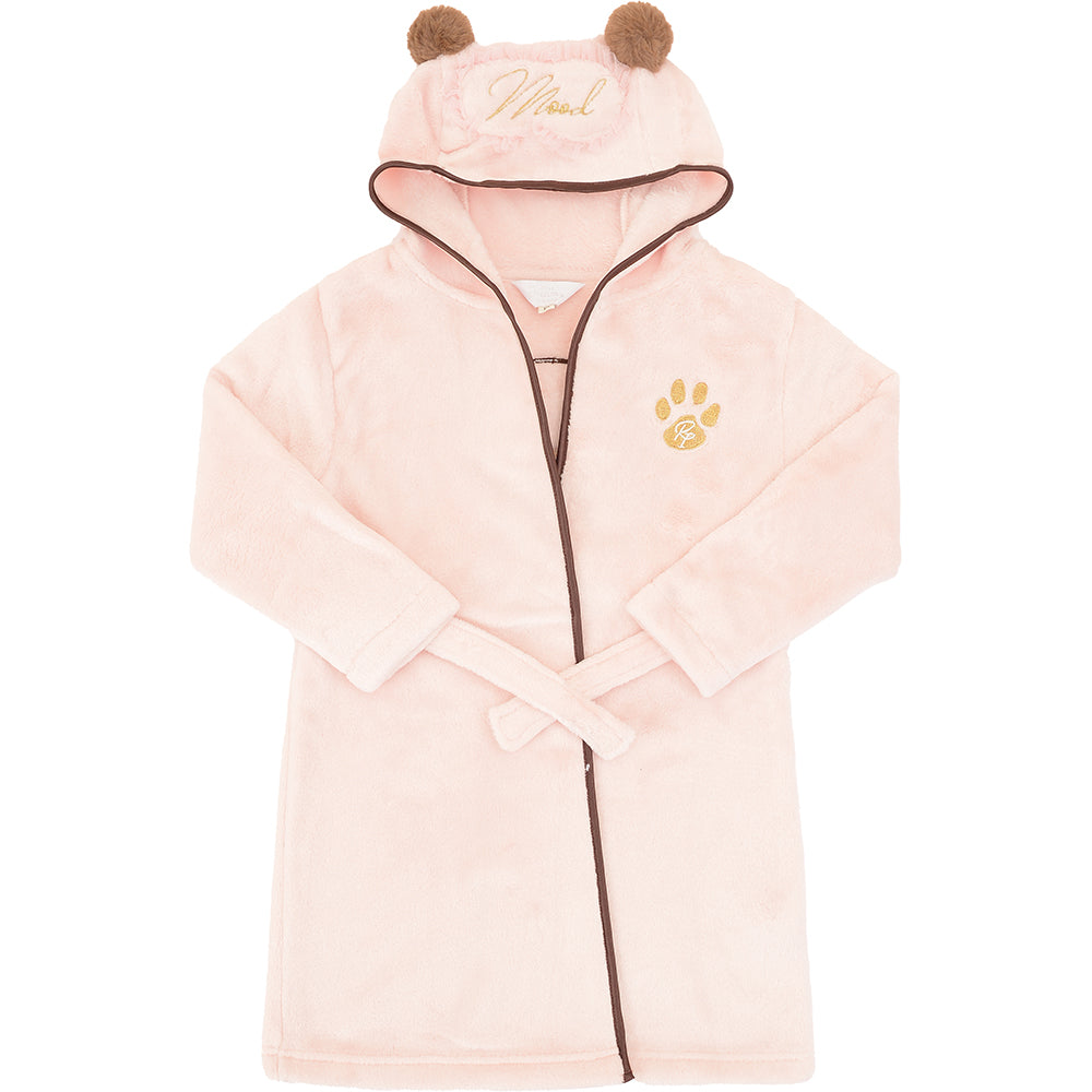 River Island Mini Girls Pink Frenchie Eyemask Cosy Robe