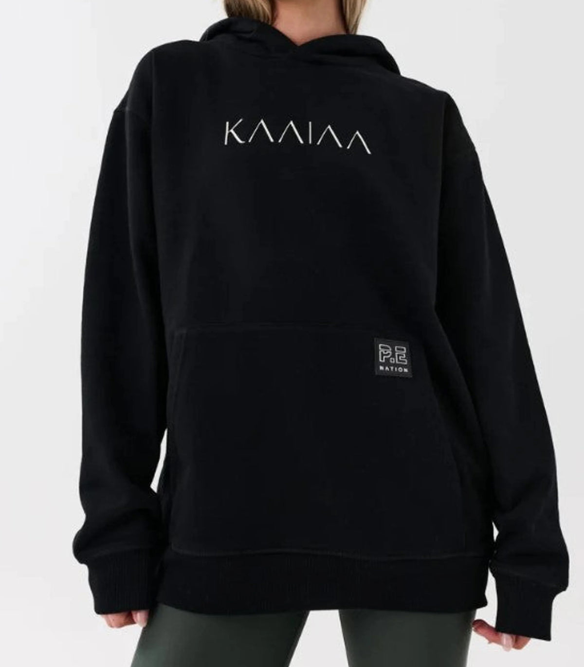 PE Nation Womens Kaaiaa X P.E Nation Recycled Poly & Organic Cotton Hood in Black