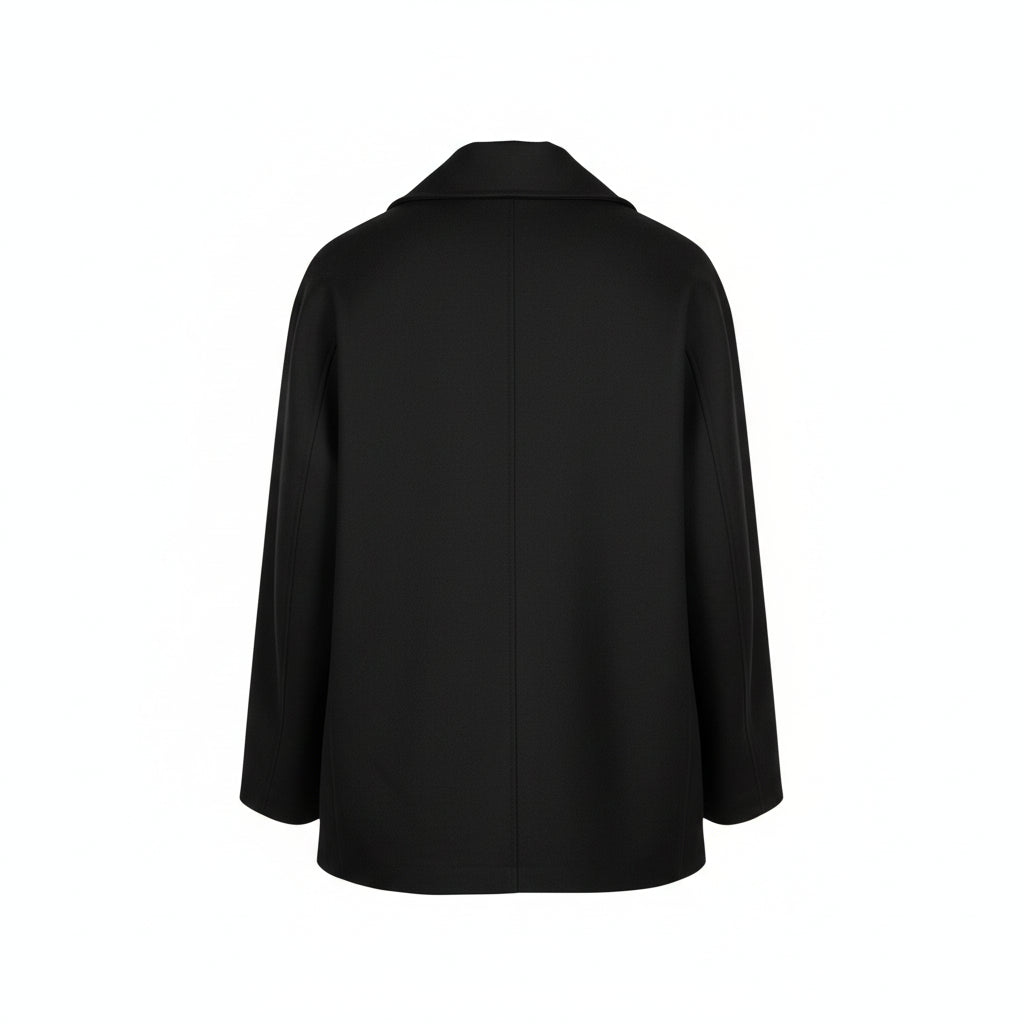 Marni Womens Black Double Wool Cashmere Coat