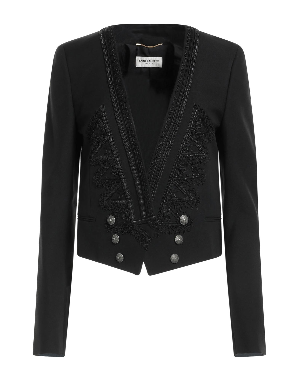 Saint Laurent Women's Deep Neck Embellished Blazer