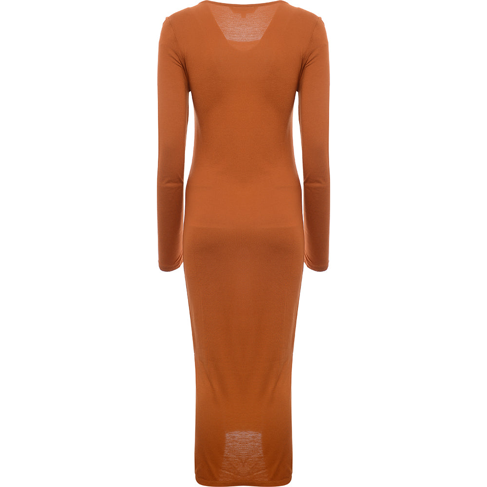 French Connection Women's Orange Meadow Jersey Midi Dress