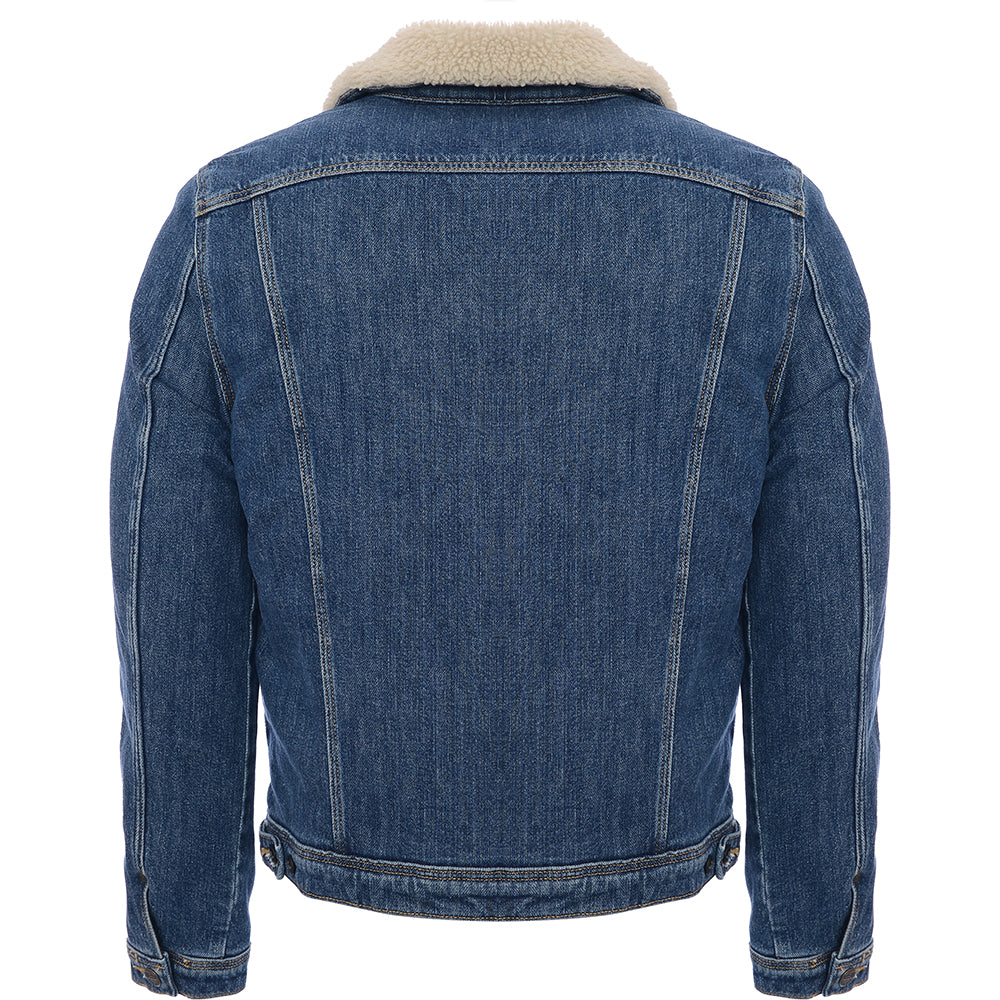 Lee Women&#39;s Sherpa Denim Jacket in Mid Blue