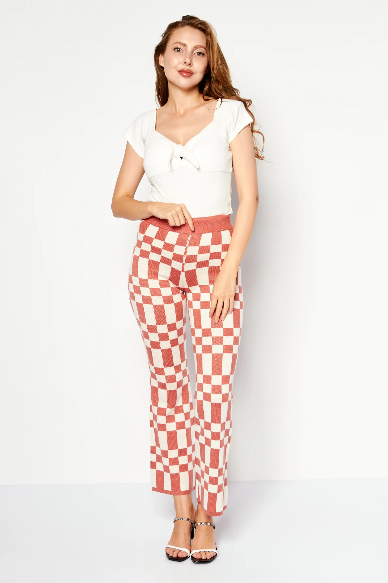 Annorlunda Womens High Waisted Flare Trousers In Multi