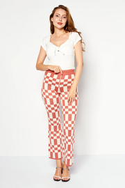 Annorlunda Womens High Waisted Flare Trousers In Multi
