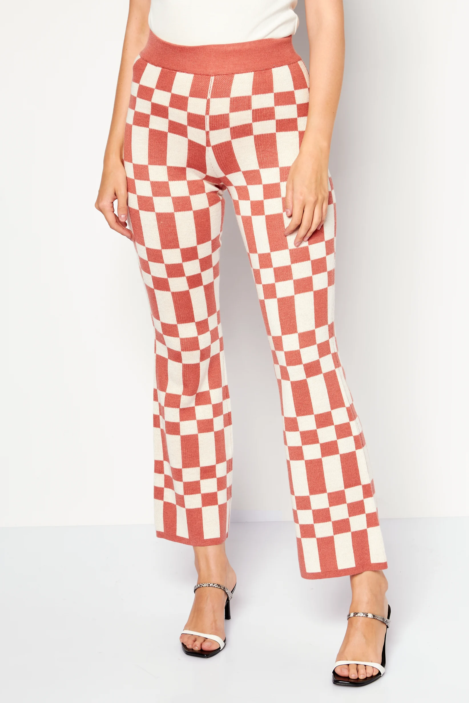 Annorlunda Womens High Waisted Flare Trousers In Multi