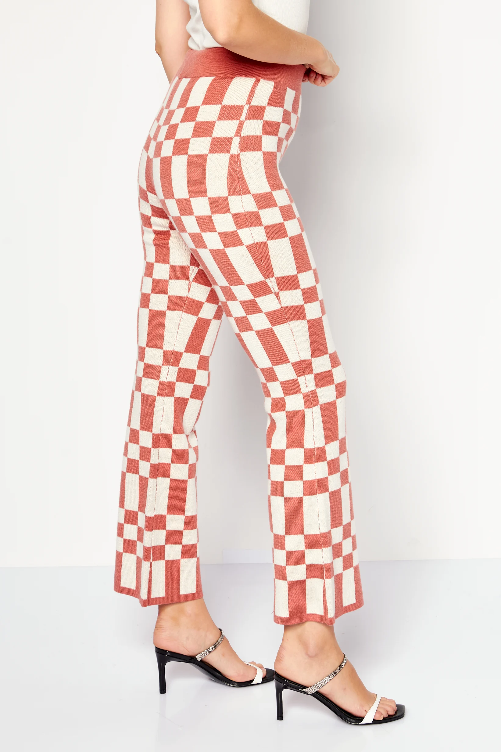 Annorlunda Womens High Waisted Flare Trousers In Multi