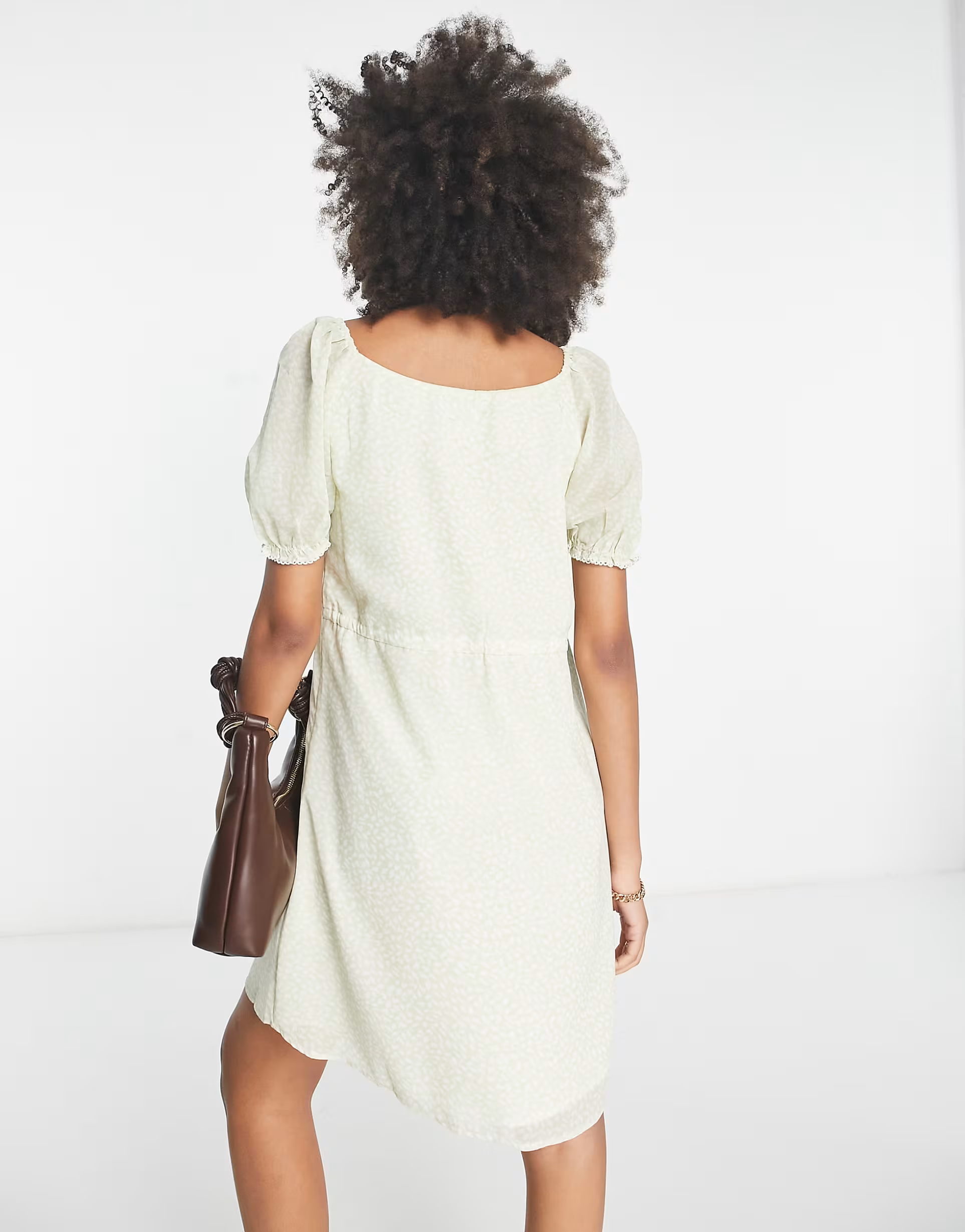 French Connection Womens Ditsy Floral Print Mini Dress In Green