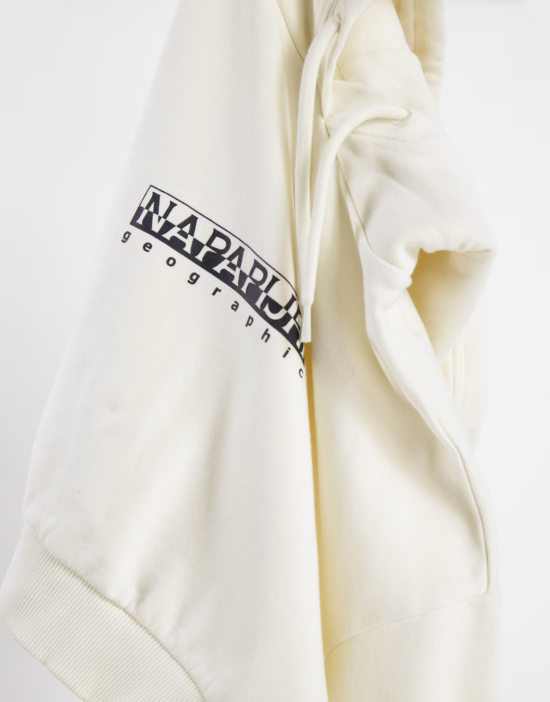 Napapijri Womens Box Cropped Hoodie in Off White