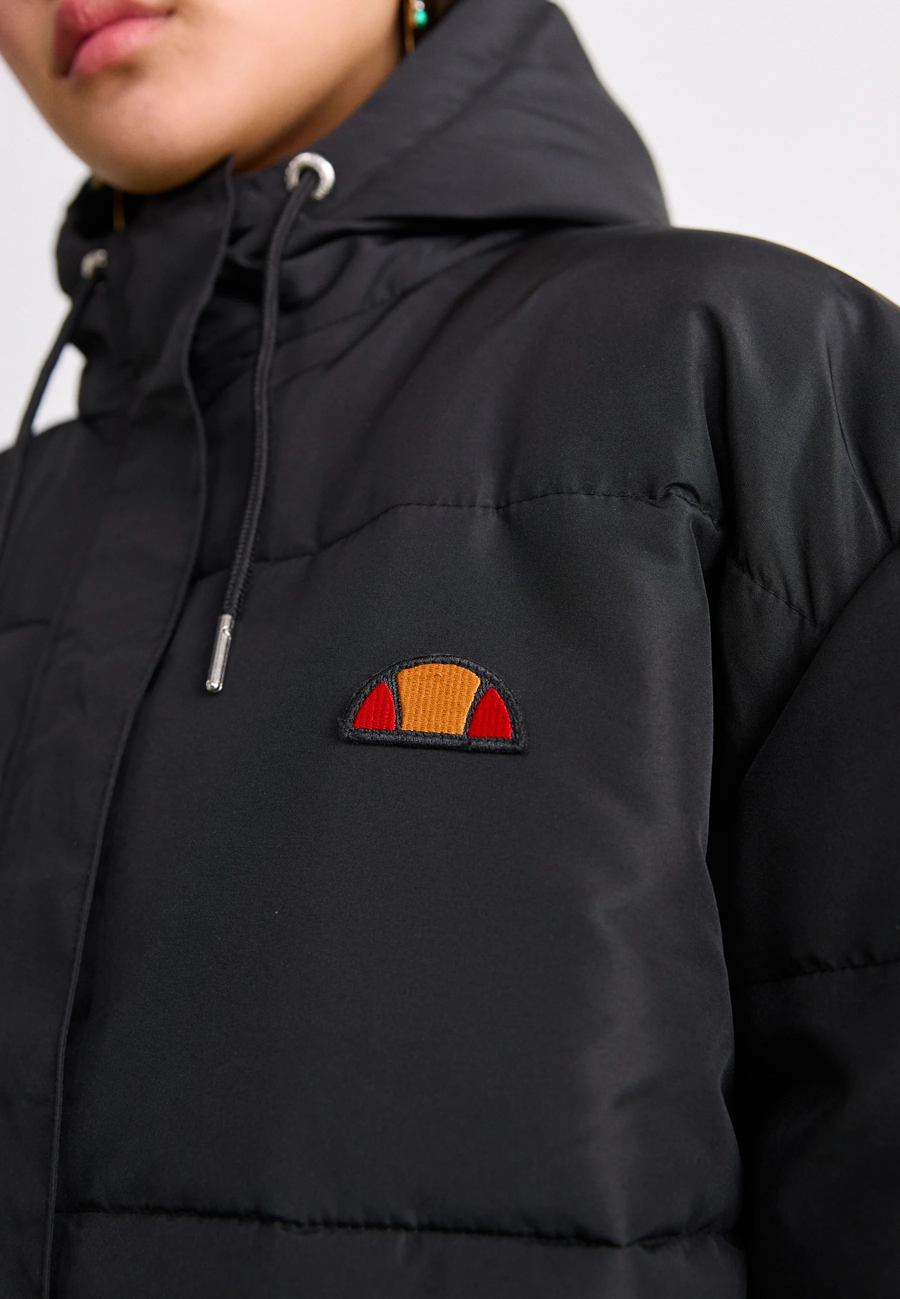 Womens Ellese Plus Puffer With Logo in Black