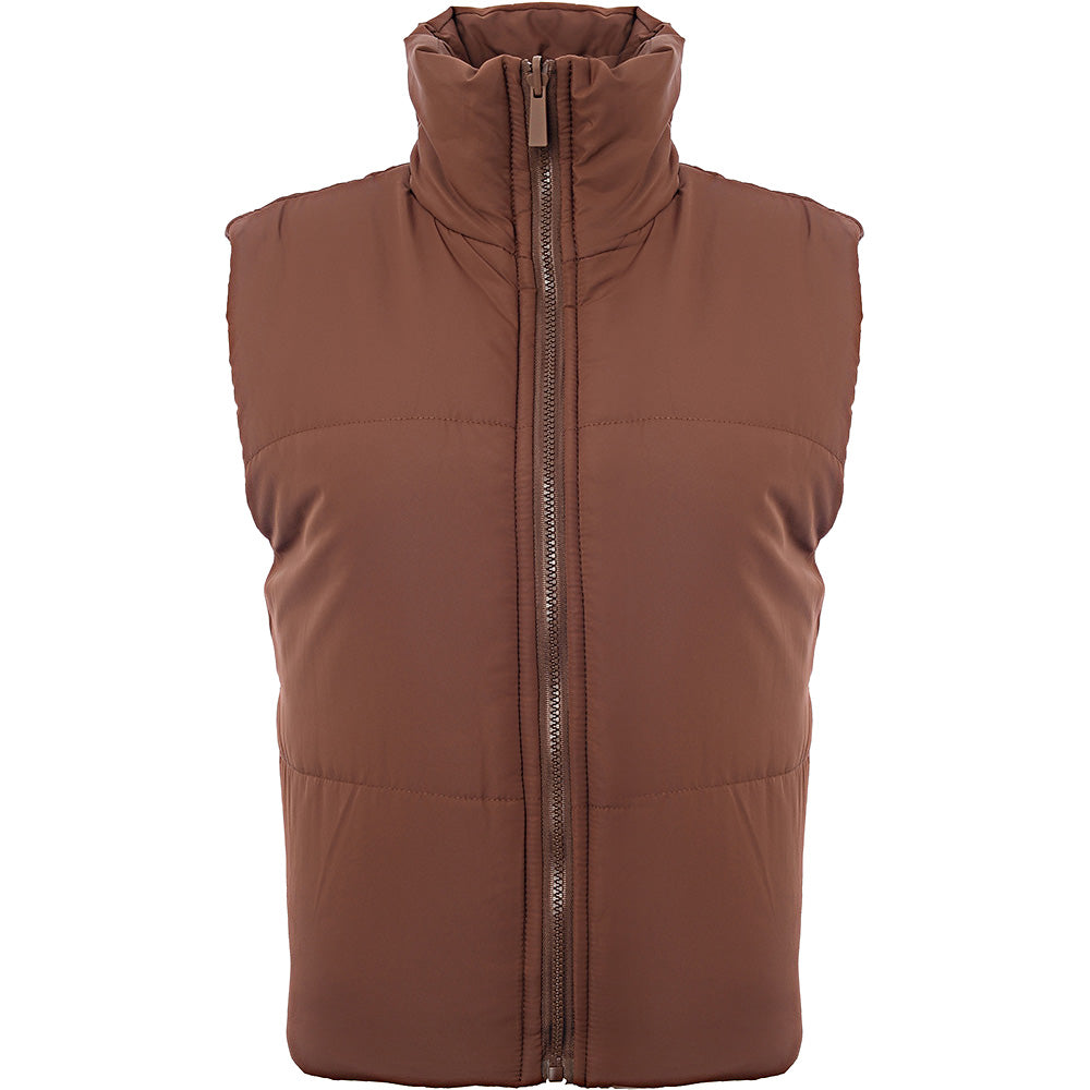 Threadbare Womens Brown Giraffe Padded Gilet