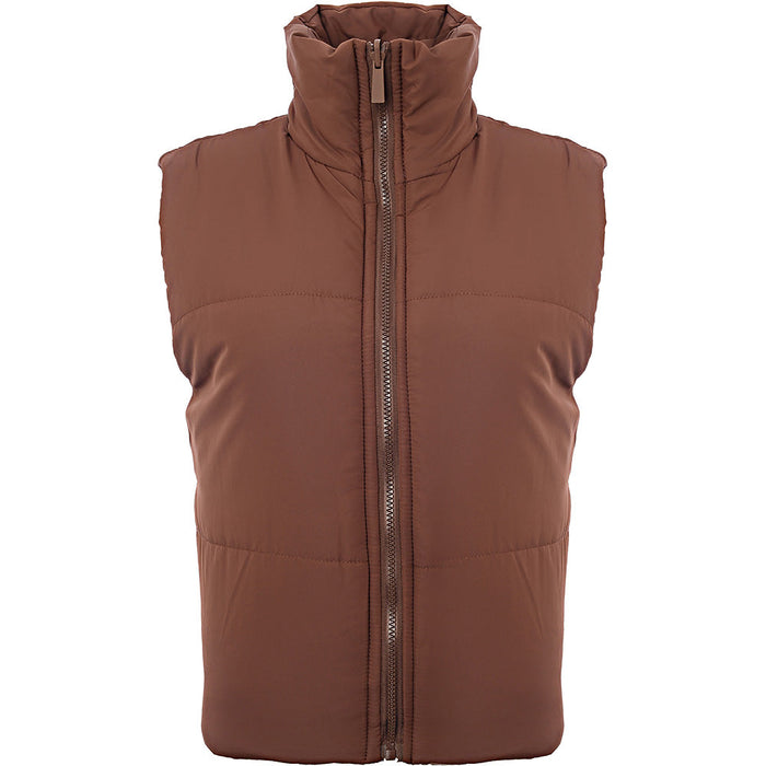 Threadbare Womens Brown Giraffe Padded Gilet