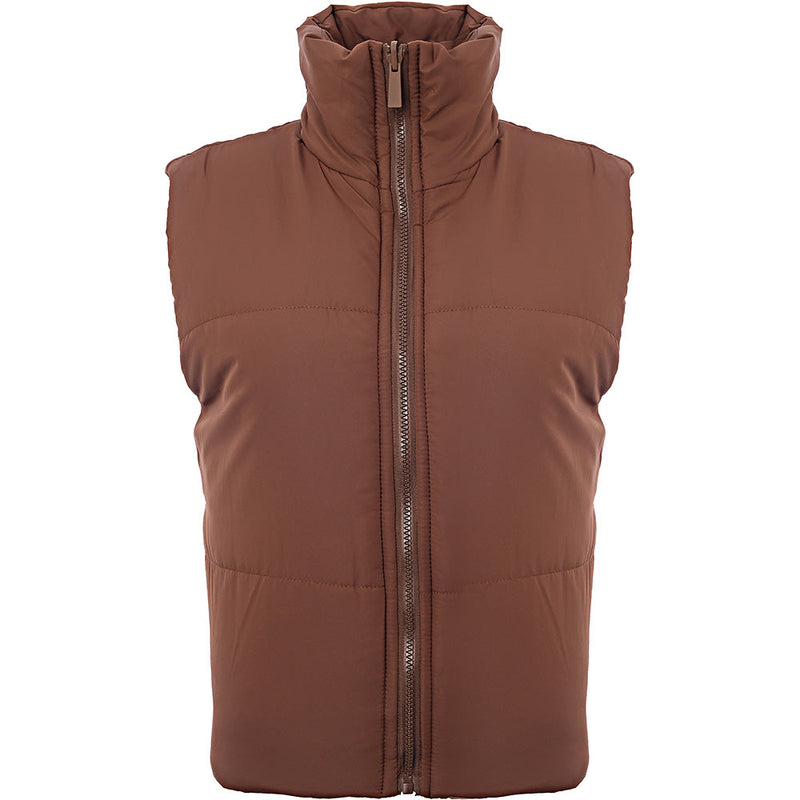 Threadbare Womens Brown Giraffe Padded Gilet