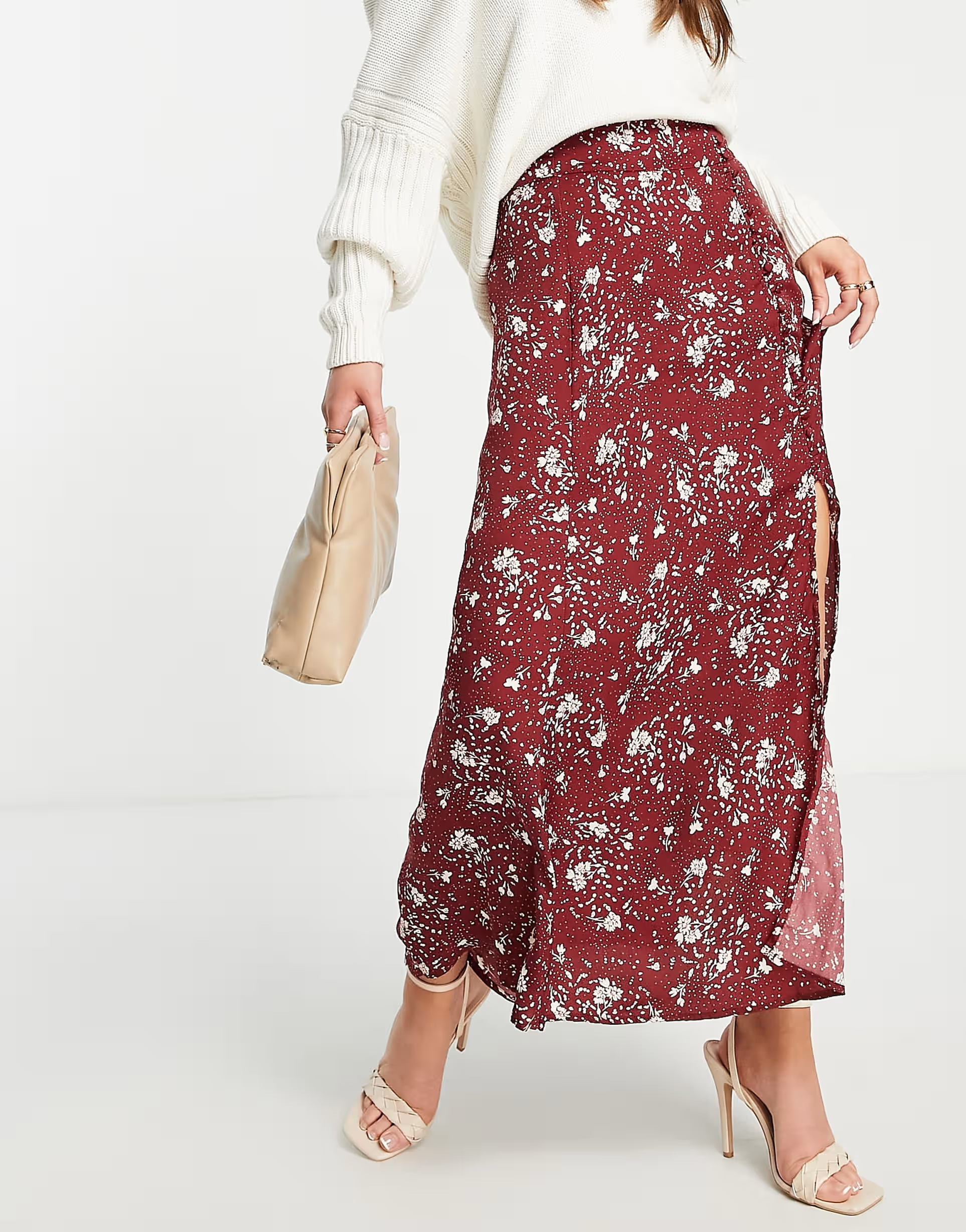 Free People Womens Button Down Sammy Midi Skirt in Vintage Floral