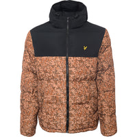 Lyle & Scott Men's Black Padded Contrast Print Puffer Jacket