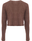 Glamorous Womens Brown Melange Relaxed Cropped Cardigan in Brown