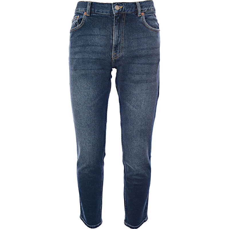 Dr Denim Mens Mid Blue Clark Slim Fit Jeans