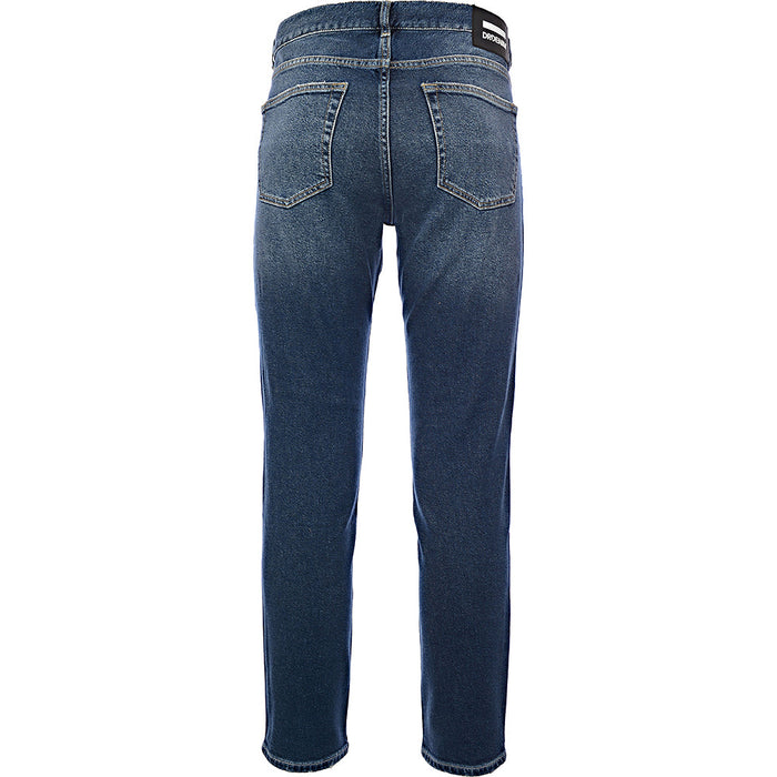 Dr Denim Mens Mid Blue Clark Slim Fit Jeans