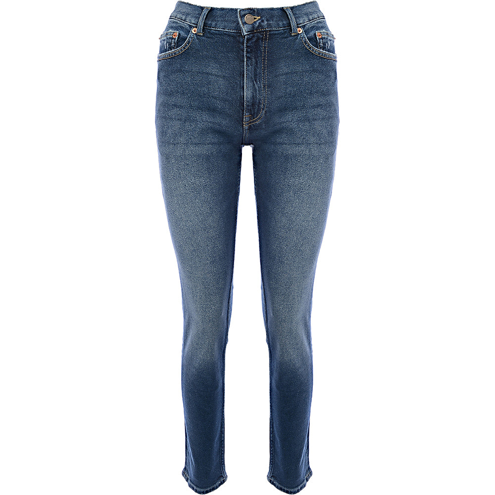 Dr Denim Mens Clark Slim Jeans in Mid Wash Blue
