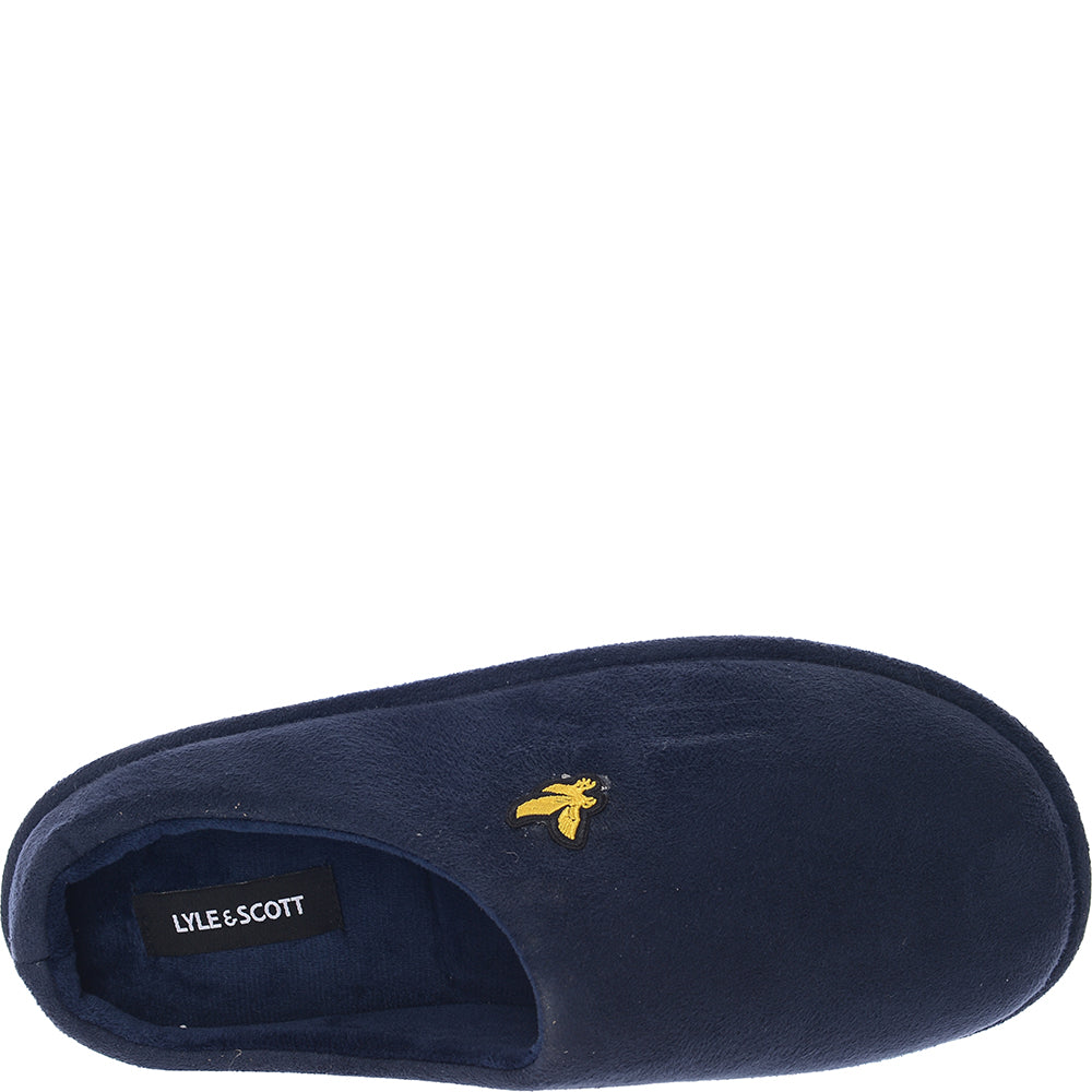 Lyle & Scott Mens Bodywear Jason Small Logo Mule Slippers In Navy