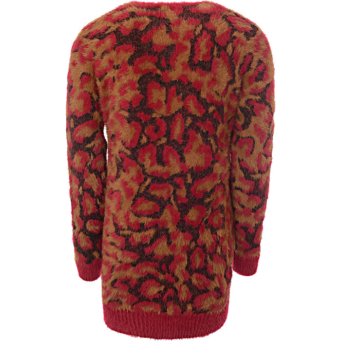 HUF Womens Oversized Longline Cardigan in Red